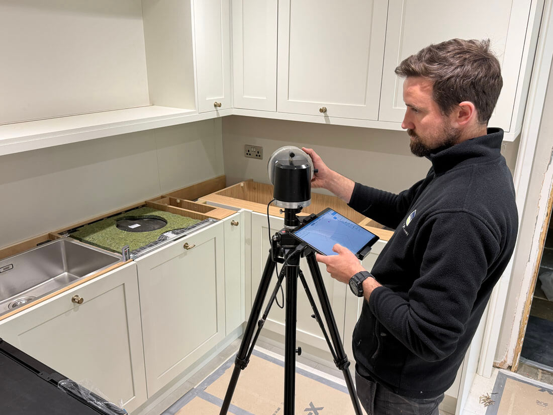 Templating and Measuring workshop surfaces at Granite Planet