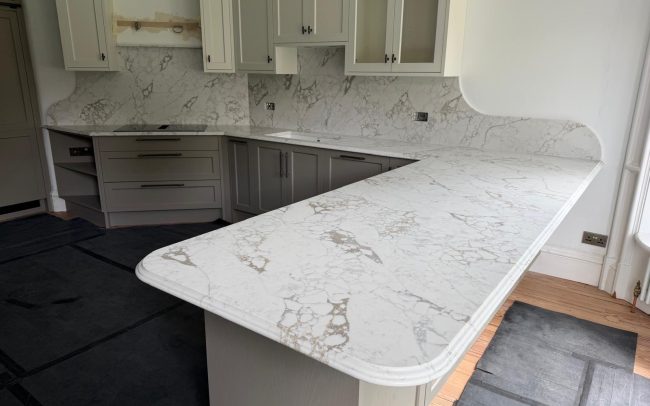 Calacatta Aurora worktop for kitchen surface in Gloucester