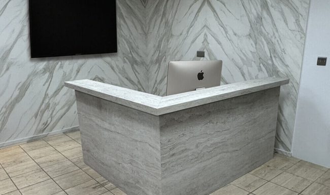 The Showroom Front Desk at Granite Planet in Theh Cotswolds